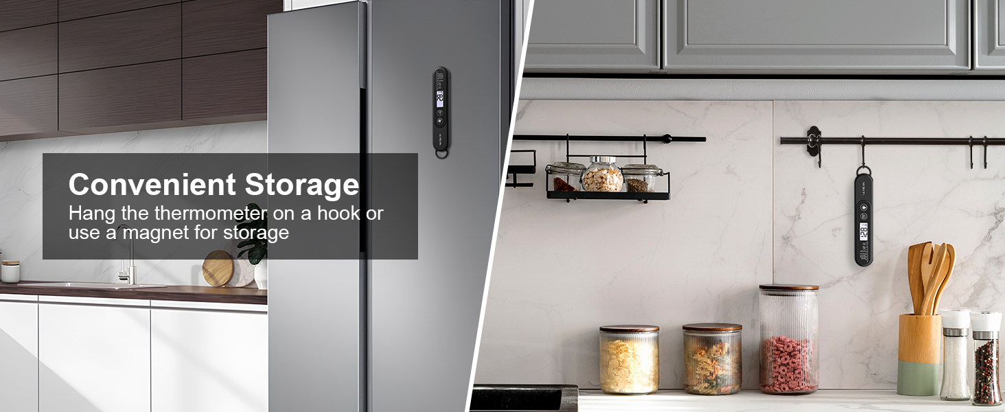 Ultrean Digital Meat Thermometer for Cooking,Ultra-Fast Instant Read Food Thermometer with Backlight,Foldable Probe,Waterproof Kitchen Thermometer for BBQ,Grill,Fry,Oven,Candy Making