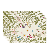 Artoid Mode Brown Poppy Floral Leaves Fall Placemats Set of 4, 12x18 Inch Seasonal Spring Table Mats for Party Kitchen Dining Decoration