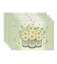 Artoid Mode Brown Poppy Floral Leaves Fall Placemats Set of 4, 12x18 Inch Seasonal Spring Table Mats for Party Kitchen Dining Decoration