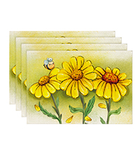 Artoid Mode Brown Poppy Floral Leaves Fall Placemats Set of 4, 12x18 Inch Seasonal Spring Table Mats for Party Kitchen Dining Decoration