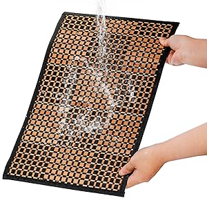 8 Pack Bamboo Placemats, Natural Anti-Slip Dining Table Mats, Heat-Resistant Place Mats, Japanese Style Washable Placemats for Dining Room, Kitchen, Restaurant, 18 x 12 Inch