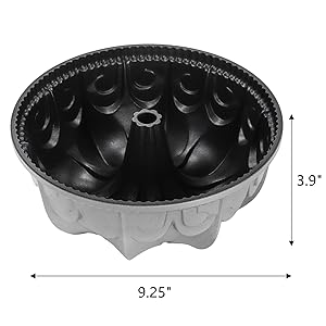 Frcctre 9 Inch Non-Stick Fluted Cake Pan, 10 Cups Heavy Duty Fluted Tube Cake Pan Baking Mold Easy Release Aluminum Baking Mold for DIY Cakes