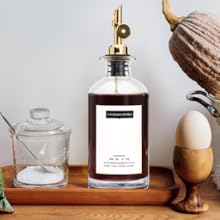 12 oz Olive Oil Dispenser Bottle for Kitchen - Elegant Glass Set of 2 With Pour Spout for Coffee Syrup, Vinegar