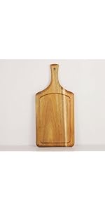 ZeQi Acacia Wood Cutting Board with Handle 13.7''X7'' / Charcuterie Board/Serving Board/Cheese, Bread, Vegetables & Fruits Serving Board (Rectangular)
