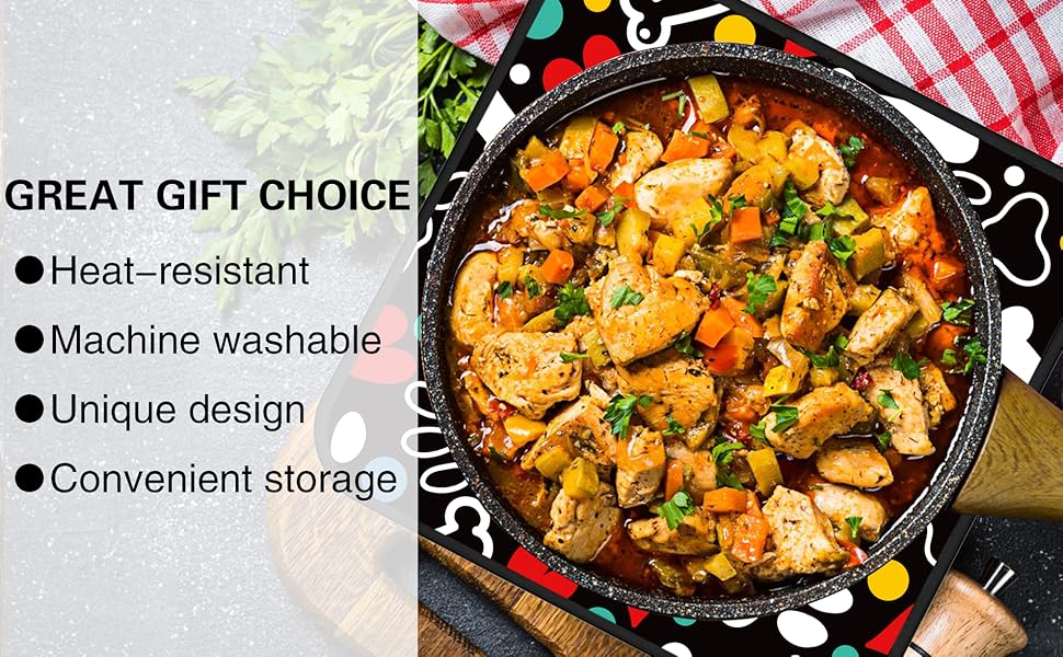 Ladybugs Pot Holders Set of 2 Heat Resistant & Non Slip Potholders, Red Romantic Flowers Oven Hot Pads for Kitchen Cooking Baking Barbecue