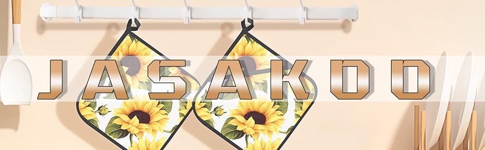 Vintage Wild Flower Pot Holders for Kitchen Heat Resistant Pot Holders Set of 2 Oven Hot Pads Pot Holders for Cooking Baking BBQ Gifts for Women