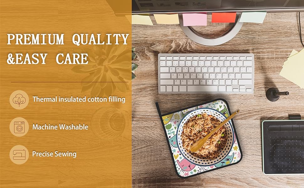 Blue Octopus Butterfly Pot Holder Set of 2,Heat Resistant Potholders Oven Hot Pads for Kitchen Cooking Baking BBQ