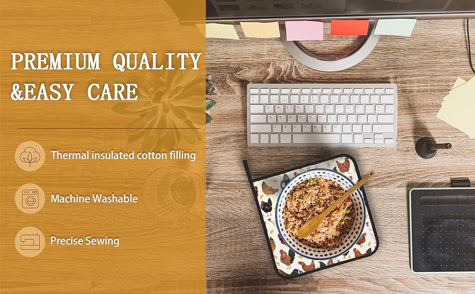 Cute Funny Black Cat Pot Holder Set of 2,Heat Resistant Potholders Oven Hot Pads for Kitchen Cooking Baking BBQ