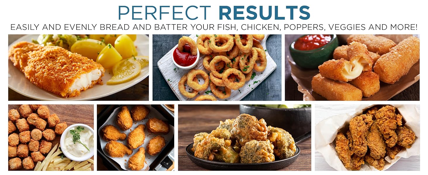 COOK WITH COLOR Collapsible Batter Bowl - Mess Free Breading Shaker Container - Great for Fried Fish, Fried Chicken, Onion Rings, Wings & More, Gray