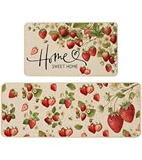 Baccessor Monstera Spring Kitchen Mats Set of 2, Banana Green Leaf Kitchen Rugs Low-Profile Non-Slip Absorbent Floor Mat 17x29 and 17x47 Inch Home Seasonal Decoration