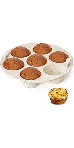 CAKETIME Muffin Top Pan, Silicone Egg Molds for Breakfast Sandwiches 3 Inch Round Silicone Baking Molds for Baking English Muffins, Whoopie Pies, Corn Bread, Egg Bites, Tarts 3 Pack