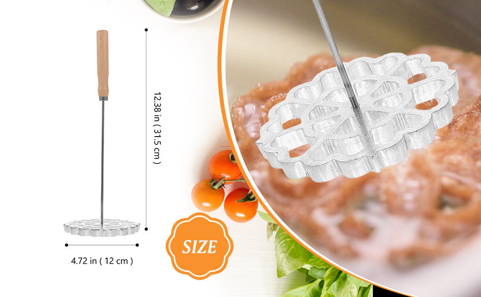IMIKEYA Rosettes Timbale Set Aluminum Waffle Mold with Wooden Handle Ravioli Empanada Press Mold Bunuelos Cookie Homemade Frying Kitchen Gadgets