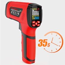 -40℉~2912℉ MESTEK Infrared Thermometer High Temperature Gun,50:1 Dual Laser Thermometer/K-Probe 14°F - 932°F, Digital Laser IR Temp Gun for Cooking,Pizza Oven, Engine, Kiln, Forging, Industrial Use
