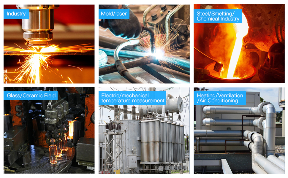 -40℉~2912℉ MESTEK Infrared Thermometer High Temperature Gun,50:1 Dual Laser Thermometer/K-Probe 14°F - 932°F, Digital Laser IR Temp Gun for Cooking,Pizza Oven, Engine, Kiln, Forging, Industrial Use