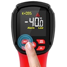 -40℉~2912℉ MESTEK Infrared Thermometer High Temperature Gun,50:1 Dual Laser Thermometer/K-Probe 14°F - 932°F, Digital Laser IR Temp Gun for Cooking,Pizza Oven, Engine, Kiln, Forging, Industrial Use