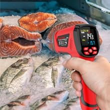 -40℉~2912℉ MESTEK Infrared Thermometer High Temperature Gun,50:1 Dual Laser Thermometer/K-Probe 14°F - 932°F, Digital Laser IR Temp Gun for Cooking,Pizza Oven, Engine, Kiln, Forging, Industrial Use