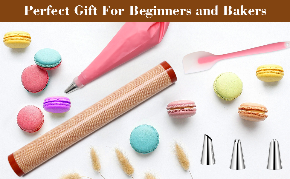 28Pcs Macaron Silicone Baking Mat Kit-2 Sheet Macaron Silicone Baking Mats 11.6