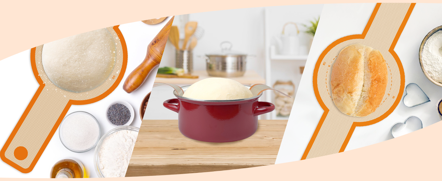 Silicone Bread Sling for Dutch Oven, Non-Stick & Easy to Clean Baking Mat Set, 2 Pcs Reusable Bread Sling for Sourdough Tools ＆ Accessories