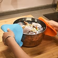 homEdge Silicone Trivets Mat, 6 Packs Multipurpose Non Slip Heat Resistant Pot Holder-Assorted Color