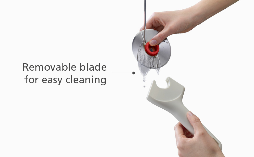 Joseph Joseph Ringo Easy Clean Pizza Wheel Cutter Slicer, Stainless Steel blade, Dishwasher safe