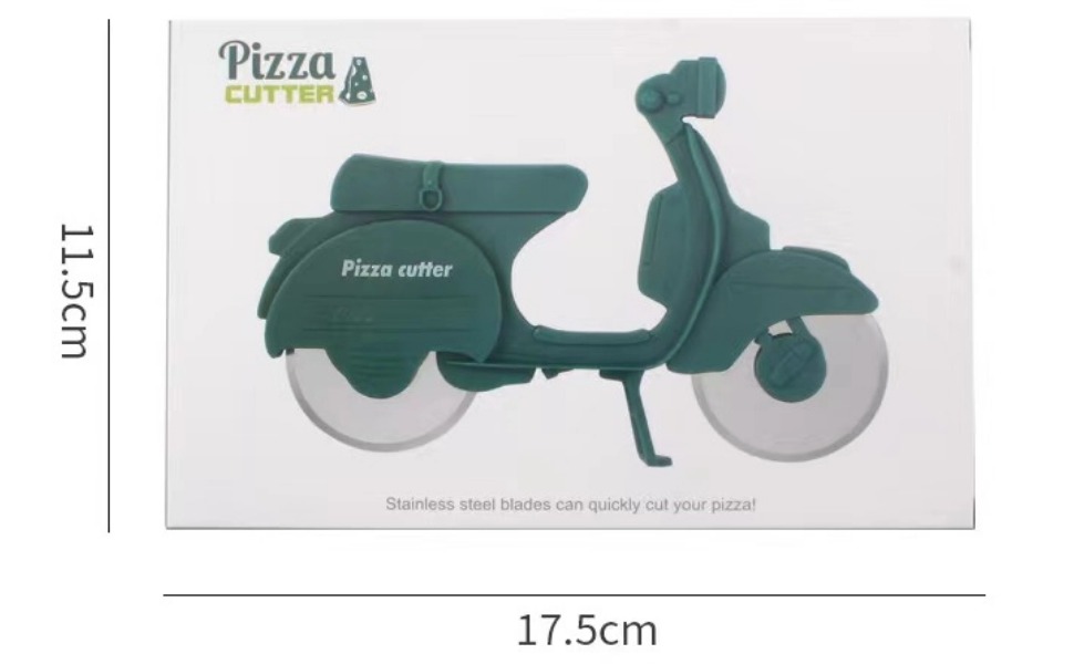 Bicycle Pizza Cutter Wheel, Dual Stainless Steel Pizza Cutter Wheel Pizza Slicer, Bike Pizza Cutters Kitchen Gadget