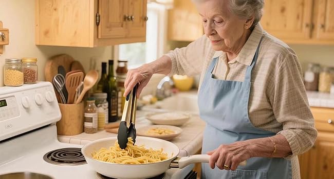 Stainless Steel Classic Kitchen Serving Food Party Gold Tongs 9