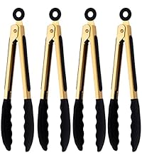 Stainless Steel Classic Kitchen Serving Food Party Gold Tongs 9