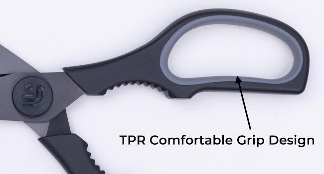 Linoroso Kitchen Scissors All Purpose Kitchen Shears with Magnetic Holder, Soft Grip Handle Cooking Scissors Dishwasher Safe with Come Apart Blade Heavy Duty Scissors for Meat, Vegetable, Herb, Black