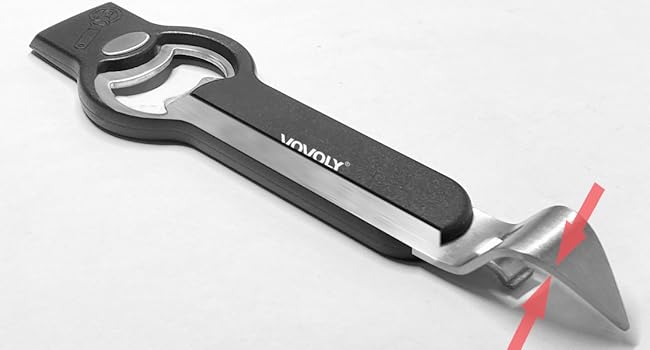 3-in-1 Magnetic Bottle and Can Opener for Refrigerator, Stainless Steel Manual Can Punch Opener for Liquid with Cap Catcher, Stick to Fridge for Easy Storage, Can Tapper Church Key with Magnet (Black)