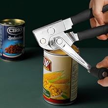 NUFR Crank Can Openers Manual,Heavy Duty Commercial Can Opener with Rubber-coated Long Handles