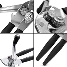 NUFR Crank Can Openers Manual,Heavy Duty Commercial Can Opener with Rubber-coated Long Handles