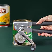 NUFR Crank Can Openers Manual,Heavy Duty Commercial Can Opener with Rubber-coated Long Handles