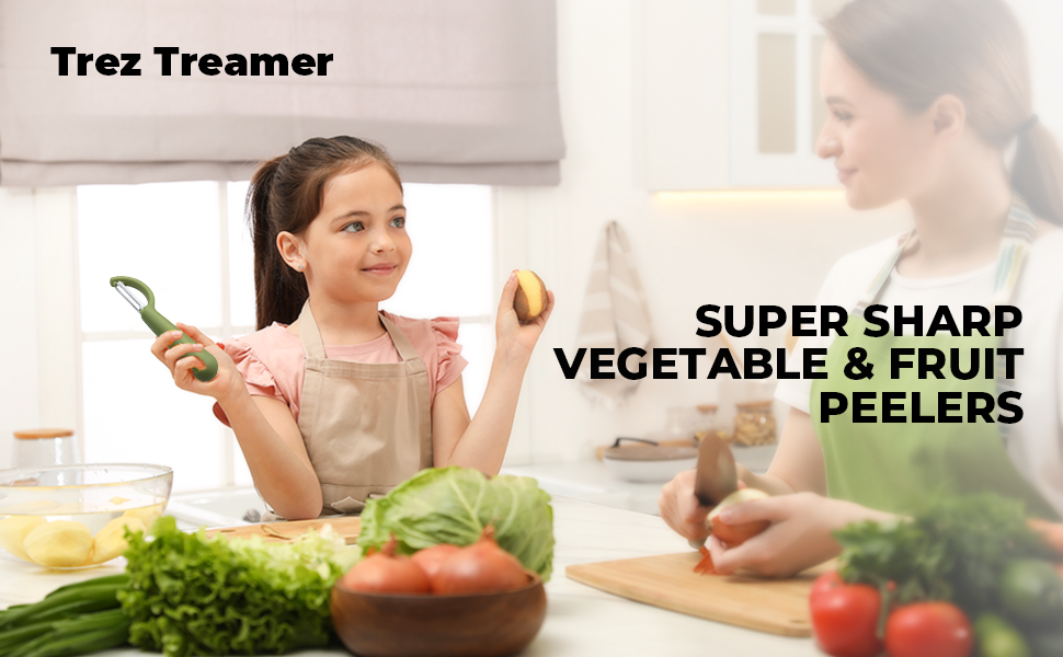 Trez Treamer 6-Pack Vegetable Peeler for Kitchen，Y Peeler Stainless Steel Potato Peeler Set for Apple Veggie Carrot Fruit Zucchini Cucumber Safe Peelers Bulk with Non-Slip Handle (P)