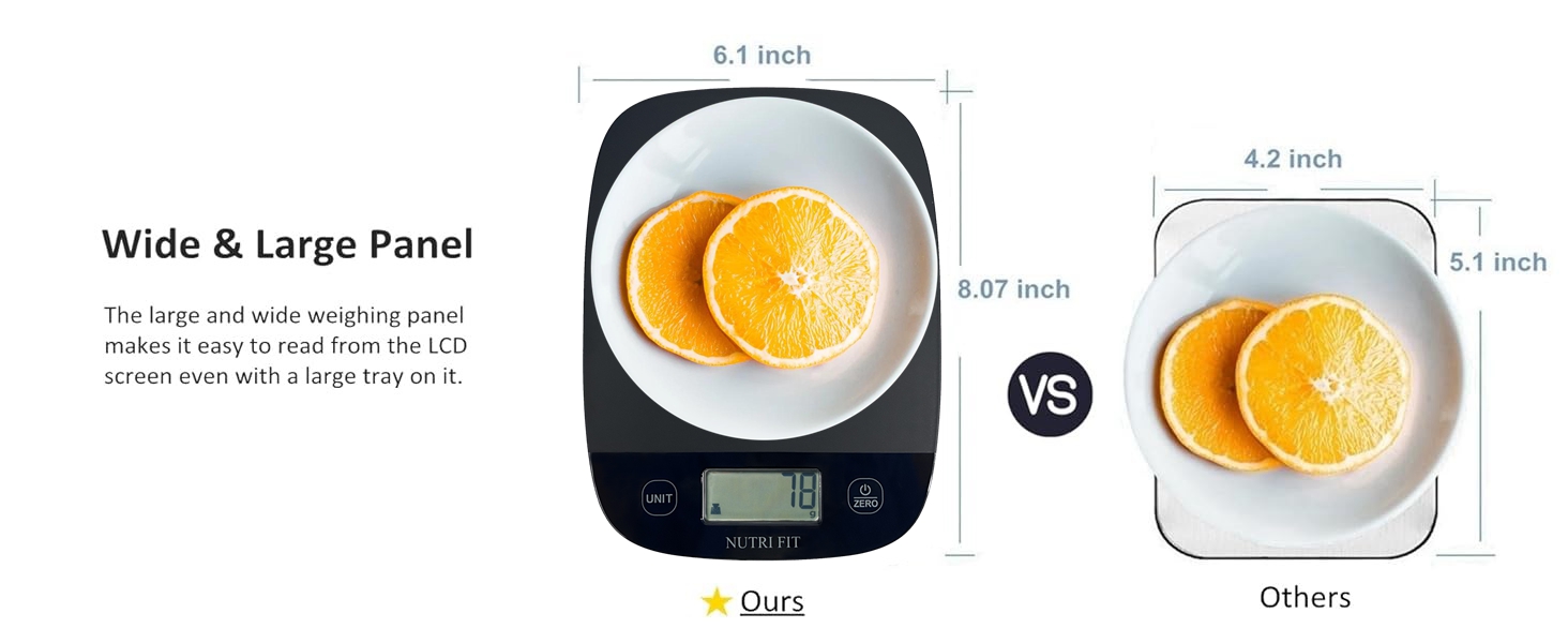 NUTRI FIT Food Scale for Kitchen Scales Digital Weight Grams and Ounces, Baking Scale Accurate for Weight Loss, Cooking, Coffee, Keto Diet, Meal Prep, 0.1oz Ultra Slim Smart Tare Black