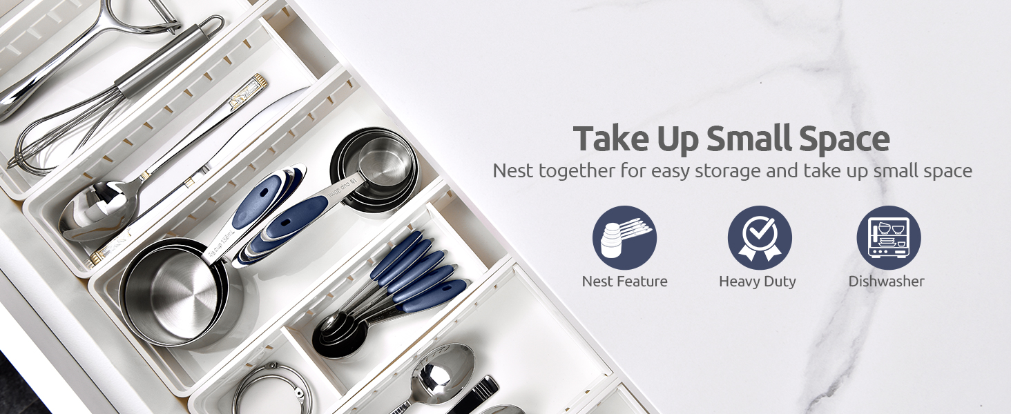 U-Taste Measuring Cups and Spoons: Food Grade 18/8 Stainless Steel Metal Measure Cups and Spoons Set of 10, Upgraded Thickness Handle (Midnight Blue)