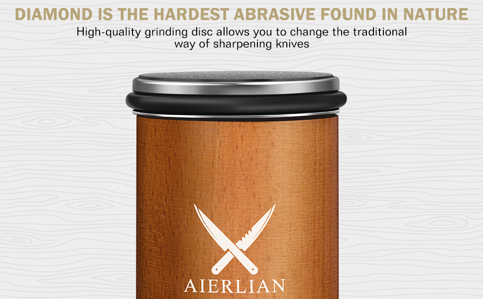 Knife Sharpener Tool, Rolling Knife Sharpener Kit, Knife Sharpening with Diamonds and Ceramic for Steel of Any Hardness, Kitchen knife Sharpener with 15 & 20 Degree Magnetic Angle(Brown)