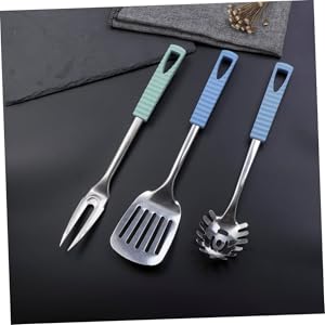 3pcs Meat Carving Forks Stainless Steel Forks Heat Resistant Handle for Roasting Serving and Camping