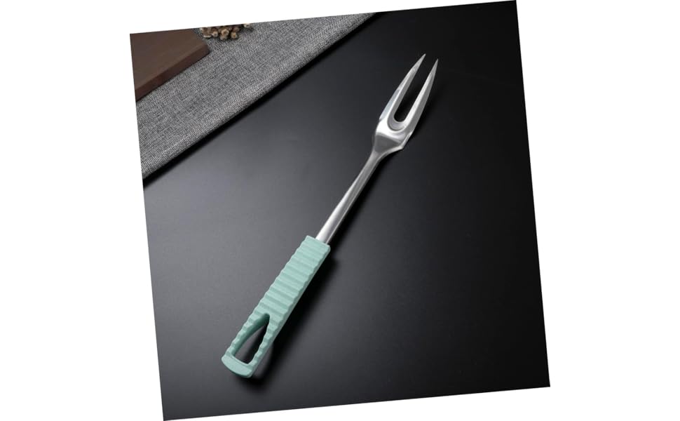 3pcs Meat Carving Forks Stainless Steel Forks Heat Resistant Handle for Roasting Serving and Camping