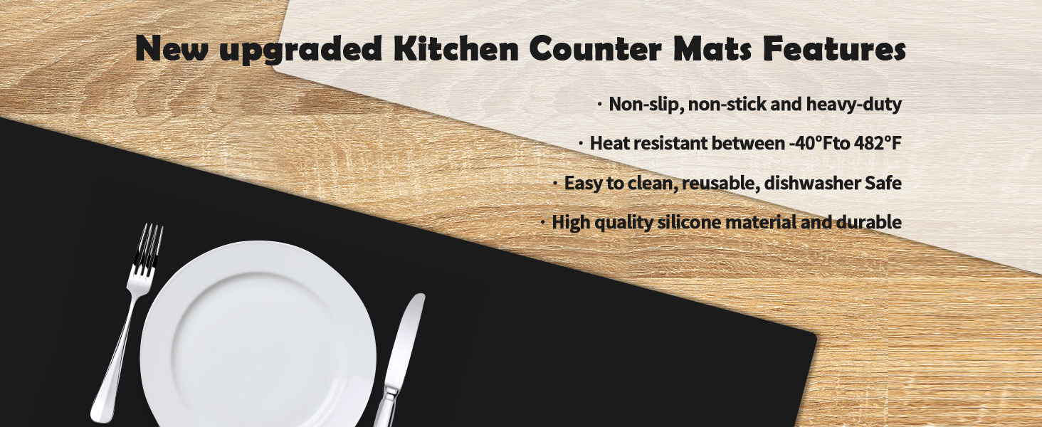 Ultibe Silicone Mats for Kitchen Counter, 78.7''x23.6''(200cmx60cm) Largest Heat Resistant Counter Mat Kitchen Island Waterproof Thicken Non-Slip Countertop Protector Mat, Semitransparent