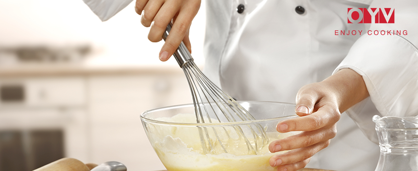 304 Stainless Steel Whisk Set, Dishwasher Safe Rustproof Metal Whisk, Professional Balloon Wire Whisks for Kitchen Cooking, Perfect For Blending, Whisking, Baking, Beating, 3 Packs (8