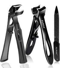German Nail Clippers for Men Thick Nails with Catcher, Large Toenail Clippers for Seniors with Wide Opening, Heavy Duty Long Handle Fingernail Clipper Sharp Nail Cutter Gifts for Men Women, Black
