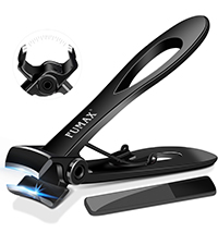 German Nail Clippers for Men Thick Nails with Catcher, Large Toenail Clippers for Seniors with Wide Opening, Heavy Duty Long Handle Fingernail Clipper Sharp Nail Cutter Gifts for Men Women, Black