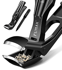 German Nail Clippers for Men Thick Nails with Catcher, Large Toenail Clippers for Seniors with Wide Opening, Heavy Duty Long Handle Fingernail Clipper Sharp Nail Cutter Gifts for Men Women, Black