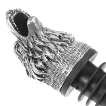Alipis Wolf Head Wine Pourer Aerator with Alloy Pour Spout Airtight Seal Wine Stopper for Bottle Preservation and Smooth Pouring Novelty Bar Tool for Parties and