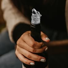 Alipis Wolf Head Wine Pourer Aerator with Alloy Pour Spout Airtight Seal Wine Stopper for Bottle Preservation and Smooth Pouring Novelty Bar Tool for Parties and