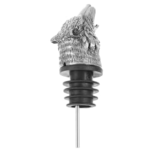 Alipis Wolf Head Wine Pourer Aerator with Alloy Pour Spout Airtight Seal Wine Stopper for Bottle Preservation and Smooth Pouring Novelty Bar Tool for Parties and
