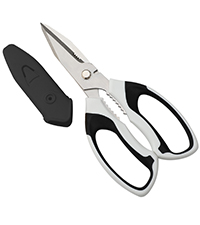 Kitchen Scissors, 9-Inch Heavy Duty Multipurpose Food Cutting Shears, Detachable Dishwasher Safe, Sharp Serrated Blade, Ergonomic Non-Slip Handle for Food, Meat, Herbs, Black