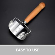 Kichvoe Dumpling Skin Cutter Mold Non-Stick Wooden Handle Rolling Pastry Cutter for Dumpling Wrapper Dough Pie Making Tool 7.08X2.95X1.57 Inches