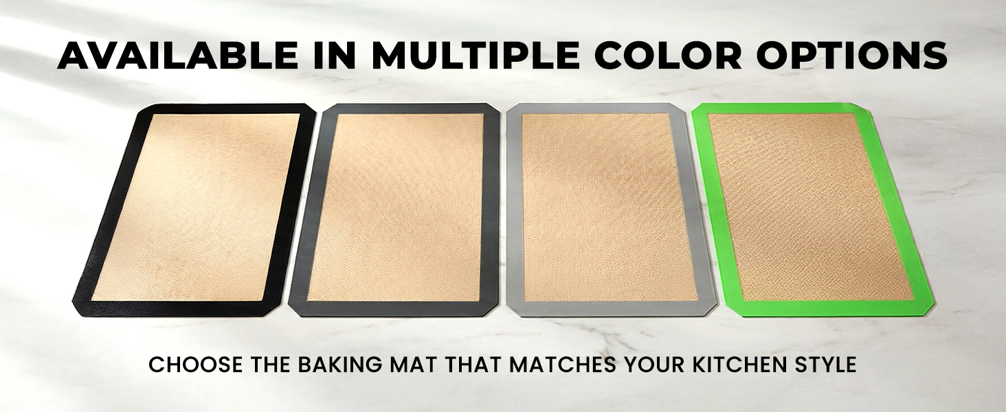 Zulay Kitchen Silicone Baking Mat Set – 2-Pack 16.5″ × 11.6″ Reusable Non-Stick Silicone Baking Sheets, Food-Safe, Heat-Resistant up to 250°F – Perfect for Cookies, Pastries & Oven Use (Dark Gray)