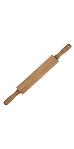 GreatChef Wood Rolling Pin 17.8 Inch for Dough with Pastry Scraper/Cutter & 2 PCS Heat-resistant Silicone Baking Mat, Non-stick, for Cookie, Pie, Macaroon, bread, Baking Pasry Tools Set